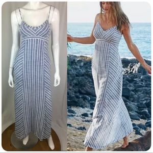 Athleta blue striped Wayfinder Maxi dress